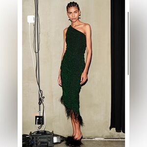 SAYLOR Hilaria Feather Midi Dress